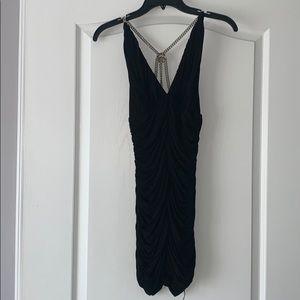 Sky - black dress, chain back with crystal design